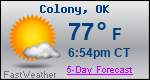 Weather Forecast for Colony, OK