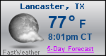 Weather Forecast for Lancaster, TX