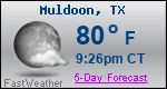 Weather Forecast for Muldoon, TX