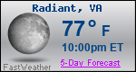 Weather Forecast for Radiant, VA
