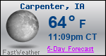 Weather Forecast for Carpenter, IA