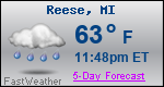 Weather Forecast for Reese, MI