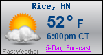 Weather Forecast for Rice, MN
