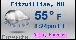 Weather Forecast for Fitzwilliam, NH