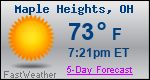 Weather Forecast for Maple Heights, OH