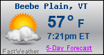 Weather Forecast for Beebe Plain, VT