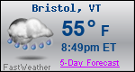 Weather Forecast for Bristol, VT