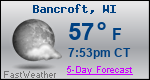 Weather Forecast for Bancroft, WI