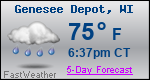 Weather Forecast for Genesee Depot, WI