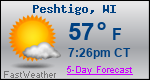 Weather Forecast for Peshtigo, WI