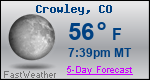 Weather Forecast for Crowley, CO