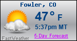 Weather Forecast for Fowler, CO