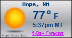 Weather Forecast for Hope, NM