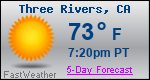 Weather Forecast for Three Rivers, CA