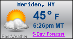 Weather Forecast for Meriden, WY