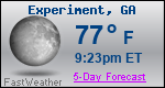 Weather Forecast for Experiment, GA