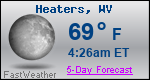 Weather Forecast for Heaters, WV