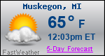 Weather Forecast for Muskegon, MI