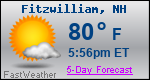 Weather Forecast for Fitzwilliam, NH