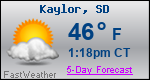 Weather Forecast for Kaylor, SD