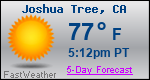 Weather Forecast for Joshua Tree, CA