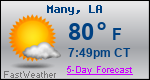 Weather Forecast for Many, LA