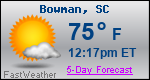 Weather Forecast for Bowman, SC