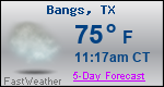 Weather Forecast for Bangs, TX