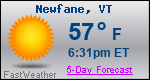 Weather Forecast for Newfane, VT