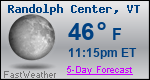 Weather Forecast for Randolph Center, VT