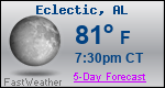 Weather Forecast for Eclectic, AL