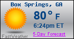 Weather Forecast for Box Springs, GA