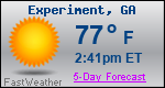 Weather Forecast for Experiment, GA