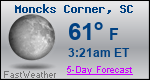 Weather Forecast for Moncks Corner, SC
