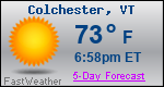 Weather Forecast for Colchester, VT