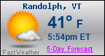 Weather Forecast for Randolph, VT