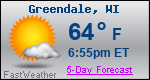 Weather Forecast for Greendale, WI