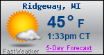 Weather Forecast for Ridgeway, WI