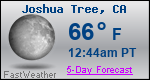 Weather Forecast for Joshua Tree, CA