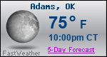 Weather Forecast for Adams, OK