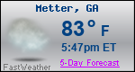 Weather Forecast for Metter, GA