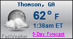 Weather Forecast for Thomson, GA