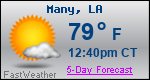 Weather Forecast for Many, LA