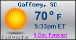 Weather Forecast for Gaffney, SC