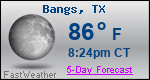 Weather Forecast for Bangs, TX