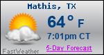 Weather Forecast for Mathis, TX