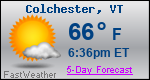 Weather Forecast for Colchester, VT