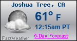 Weather Forecast for Joshua Tree, CA