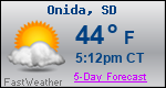 Weather Forecast for Onida, SD
