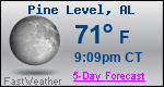 Weather Forecast for Pine Level, AL